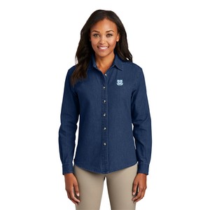 Coast Guard Port & Company Ladies Long Sleeve Value Denim Shirt