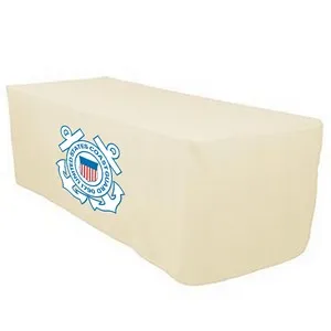 Coast Guard - 8' Fitted Dye Sub Tablecloth White