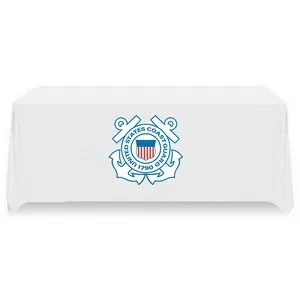 Coast Guard - 8' Dye Sub Tablecloth (Non Fitted) White