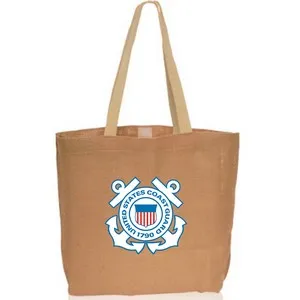 Coast Guard - Natural Jute Fiber Carry-On Tote Bags (17"x13")