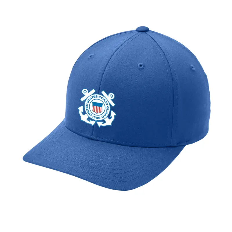 Coast Guard - Embroidered Port Authority Flexfit Cotton Twill Cap (Min 12 Pcs)