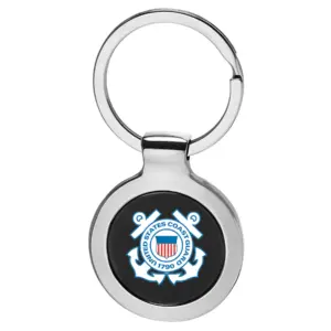 Coast Guard - Round Two Tone Metal Key Chains
