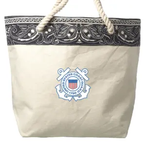 Coast Guard - Paisley Pattern Canvas Tote Bags (17.5""x12.5"")