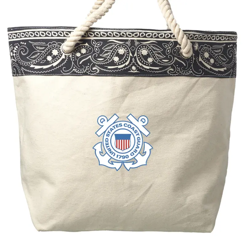 Coast Guard - Paisley Pattern Canvas Tote Bags (17.5""x12.5"")