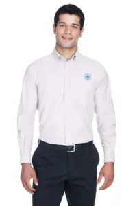 Coast Guard - Harriton Men's Long-Sleeve Oxford with Stain-Release