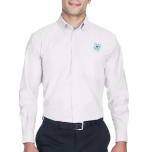 Coast Guard - Harriton Men's Long-Sleeve Oxford with Stain-Release