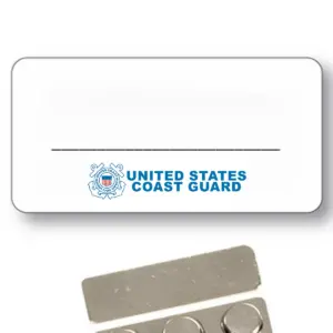 Coast Guard - Name Badge White Metal