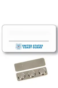 Coast Guard - Name Badge White Metal