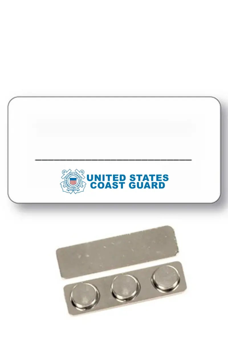 Coast Guard - Name Badge White Metal