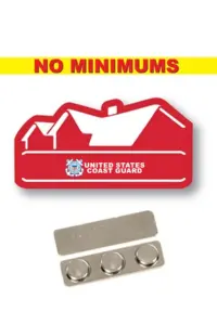 Coast Guard - Name badge Custom Shape Red Plastic