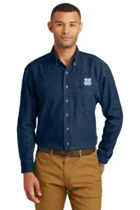Coast Guard - Port & Company Long Sleeve Value Denim Shirt