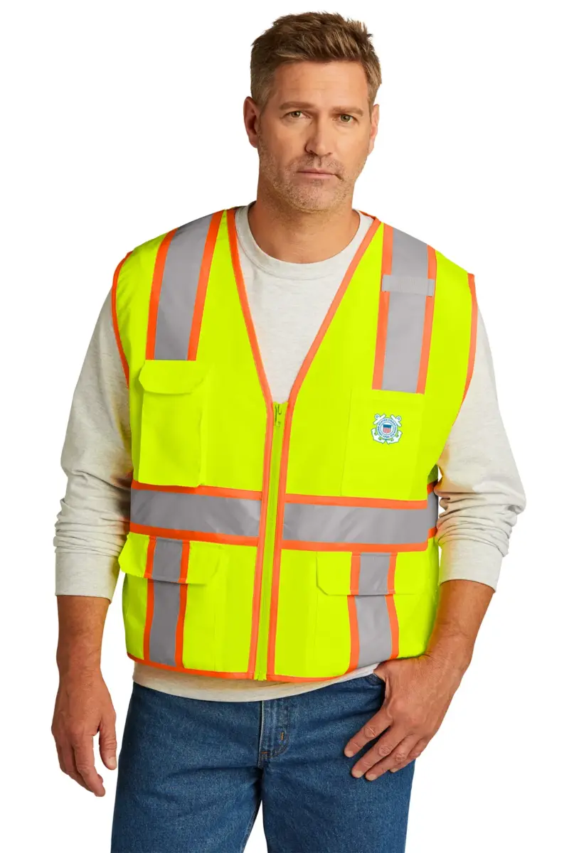 Coast Guard - CornerStone ANSI 107 Class 2 Surveyor Zippered Two-Tone Vest