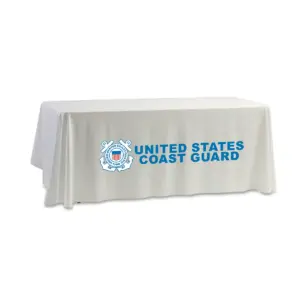 Coast Guard - 8' Dye Sub Tablecloth (Non Fitted) White