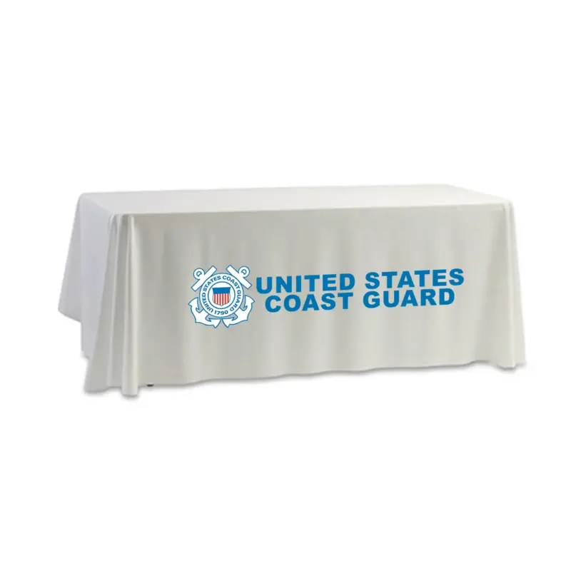 Coast Guard - 8' Dye Sub Tablecloth (Non Fitted) White