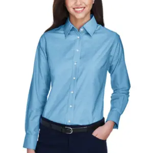 Coast Guard - Harriton Ladies Long-Sleeve Oxford with Stain-Release