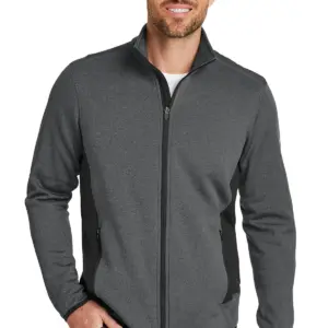 Coast Guard - Eddie Bauer Men's Full-Zip Heather Stretch Fleece Jacket