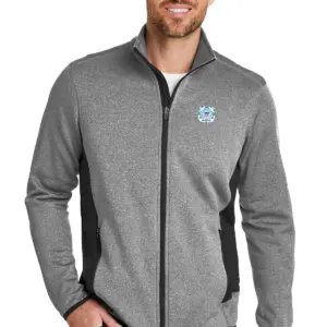 Coast Guard - Eddie Bauer Men's Full-Zip Heather Stretch Fleece Jacket