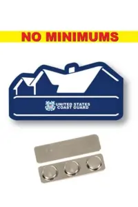 Coast Guard - Name Badge  Custom Shape Navy Blue Plastic