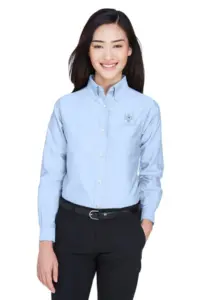 Coast Guard - ULTRACLUB Ladies Classic Wrinkle-Resistant Long-Sleeve Oxford