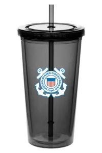 Coast Guard - 20 Oz. Double Wall Acrylic Bottles w/Straws