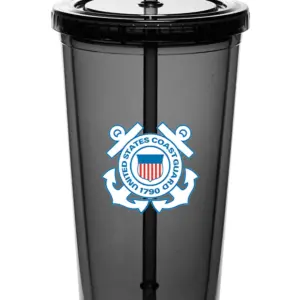Coast Guard - 20 Oz. Double Wall Acrylic Bottles w/Straws