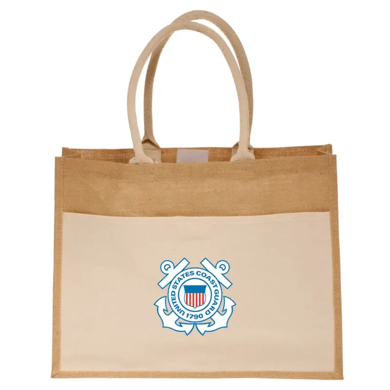 Coast Guard - Canvas Pocket Jute Tote Bags (17.75""x13.75"")