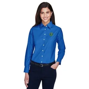 DOE - Harriton Ladies Long-Sleeve Oxford with Stain-Release