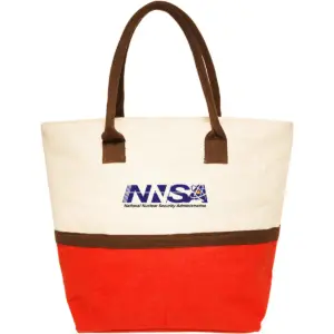 NNSA - Two-Tone Jute Beach Tote Bags (17.5""x13.5"")