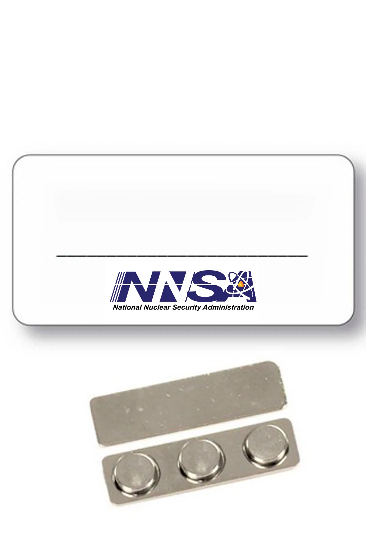 NNSA - Name Badge  White Metal