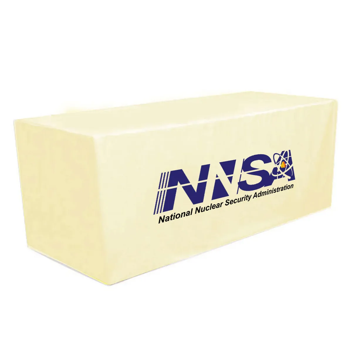 NNSA - 8' Fitted Dye Sub Tablecloth White
