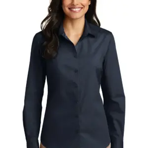 NNSA - Port Authority Ladies Long Sleeve Care Free Poplin Shirt