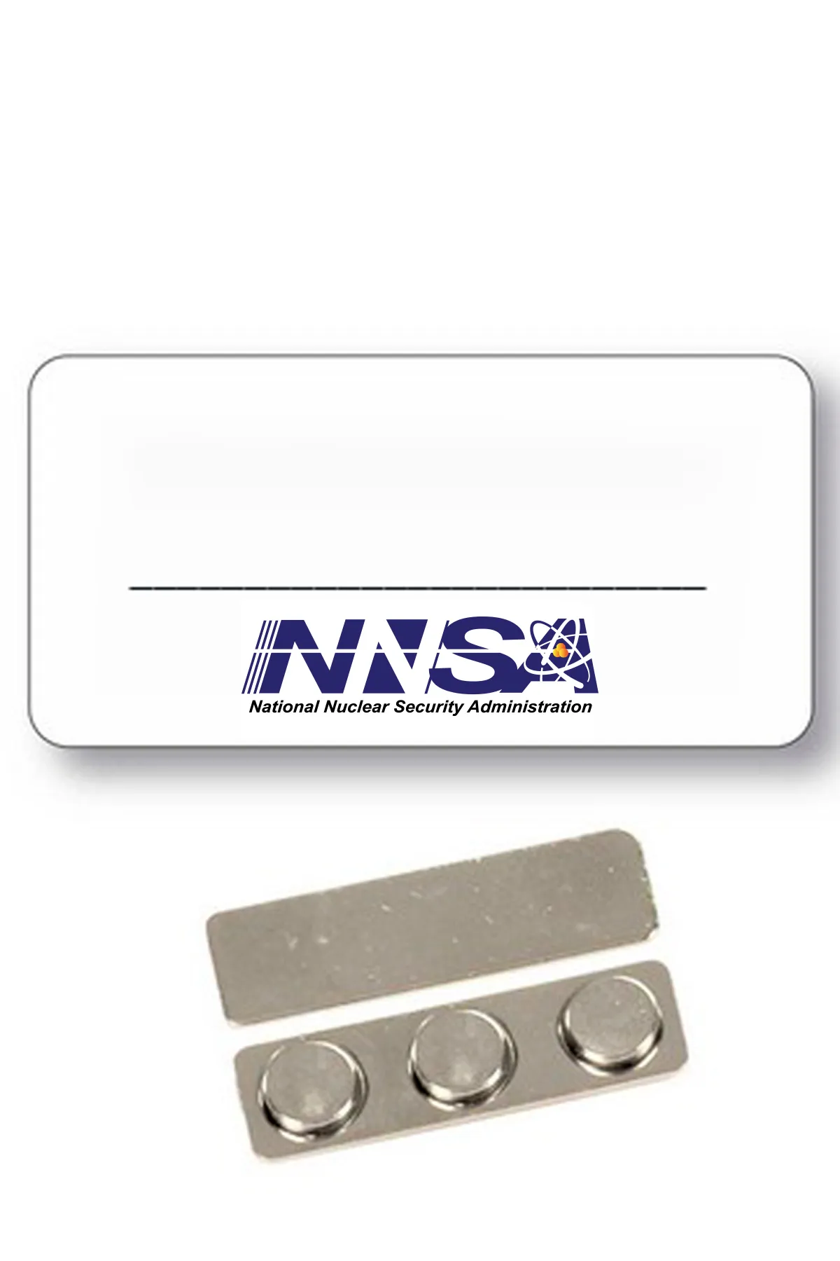 NNSA - Name Badge White Metal