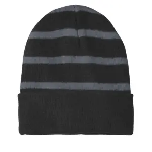 NNSA - Embroidered Sport-Tek Striped Beanie w/Solid Band