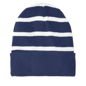 NNSA - Embroidered Sport-Tek Striped Beanie w/Solid Band