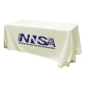 NNSA - 6' Fitted Dye Sub Tablecloth (Non Fitted) White