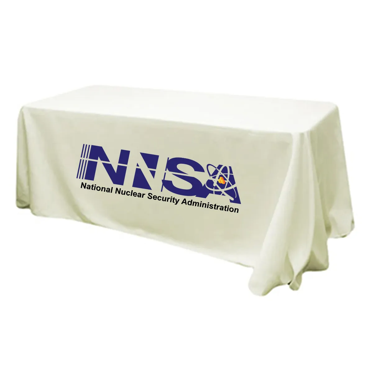 NNSA - 6' Fitted Dye Sub Tablecloth (Non Fitted) White
