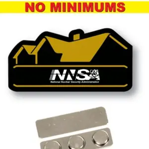 NNSA - Name Badge Custom Shape BLACK Plastic
