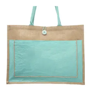 NNSA - Cotton Pocket Jute Tote Bags (17.75""x13.75"")