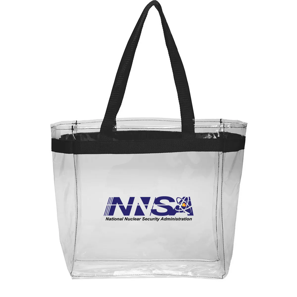 NNSA - Color Handles Clear Plastic Tote Bags