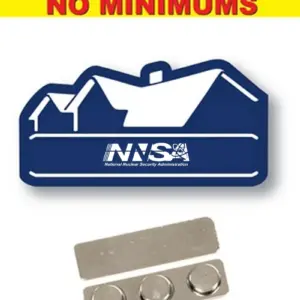 NNSA - Name Badge  Custom Shape Navy Blue Plastic