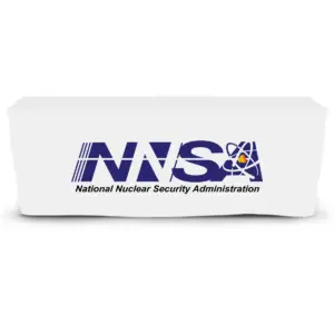 NNSA - 6' Fitted Dye Sub Tablecloth  White