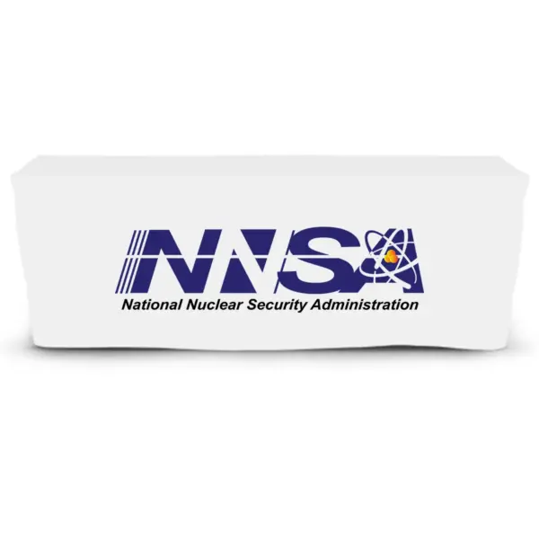 NNSA - 6' Fitted Dye Sub Tablecloth  White