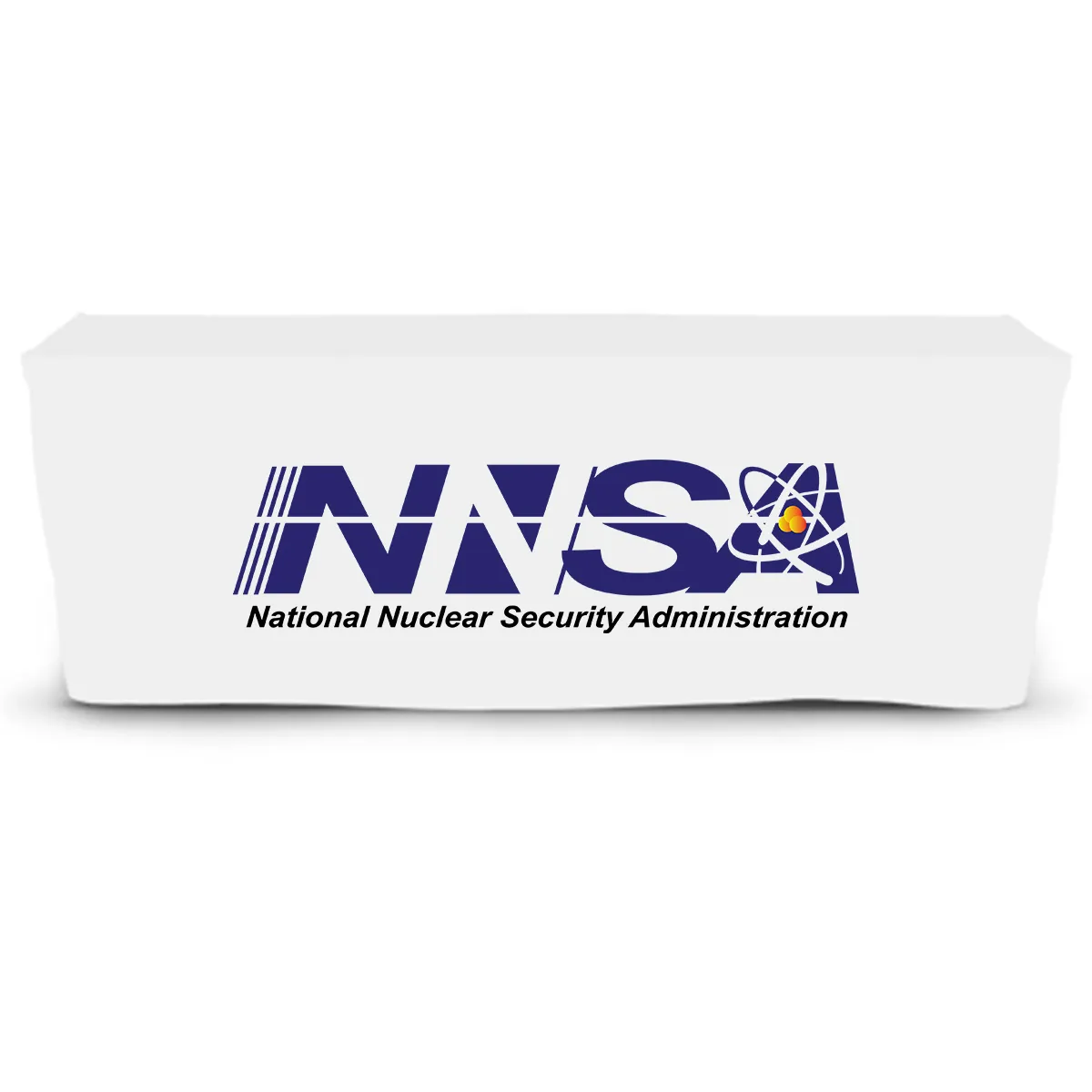 NNSA - 6' Fitted Dye Sub Tablecloth  White