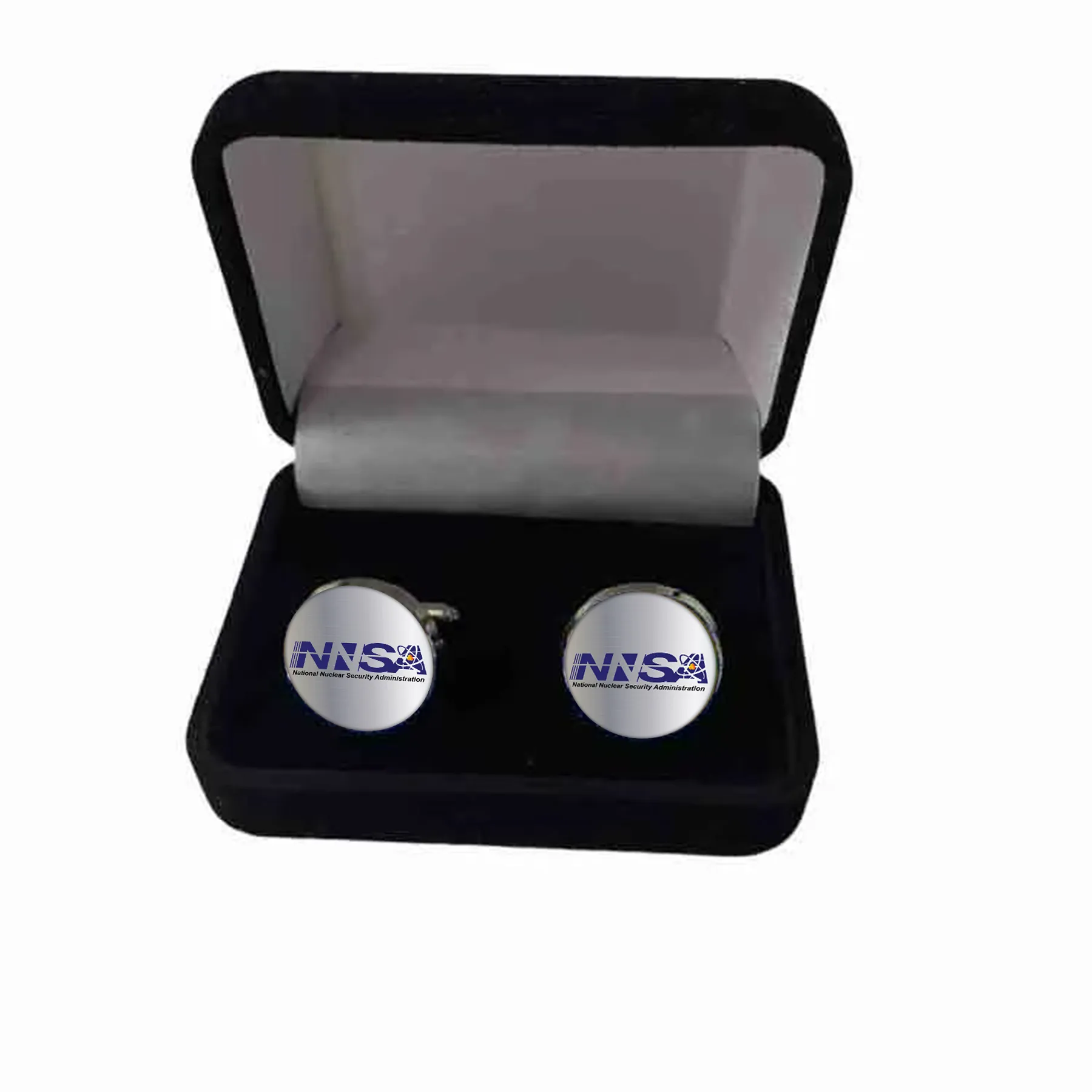 NNSA - Round Seal Cuff Links with Velvet Box 3/4"" Min 100 pcs