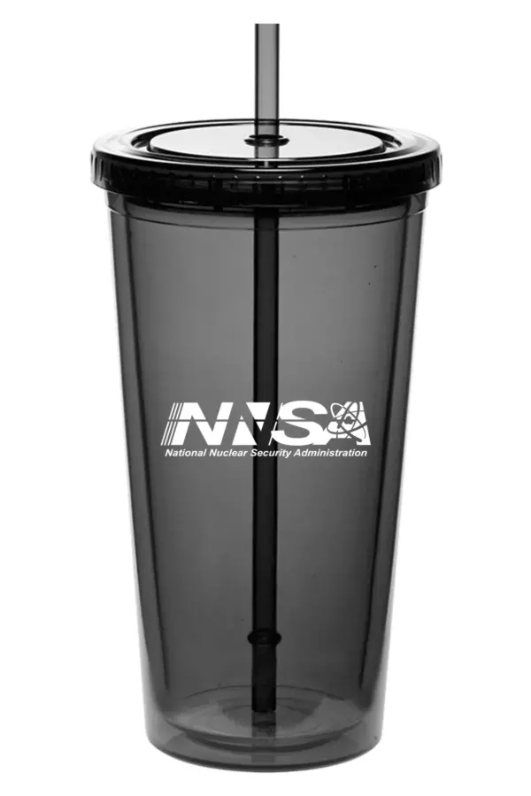 NNSA - 20 Oz. Double Wall Acrylic Bottles w/Straws