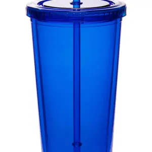 NNSA - 20 Oz. Double Wall Acrylic Bottles w/Straws