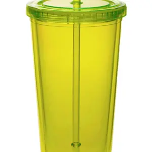 NNSA - 20 Oz. Double Wall Acrylic Bottles w/Straws