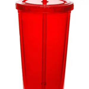 NNSA - 20 Oz. Double Wall Acrylic Bottles w/Straws