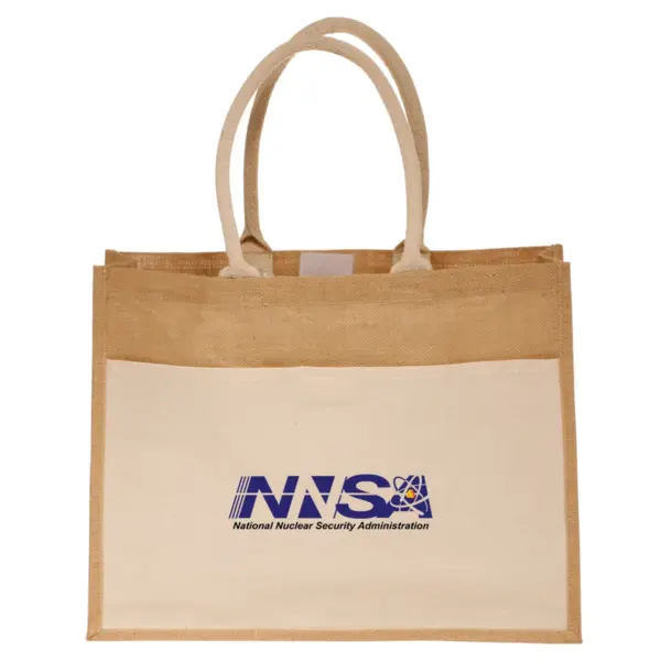 NNSA - Canvas Pocket Jute Tote Bags (17.75""x13.75"")