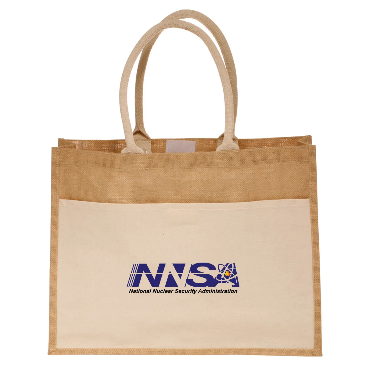 NNSA - Canvas Pocket Jute Tote Bags (17.75""x13.75"")